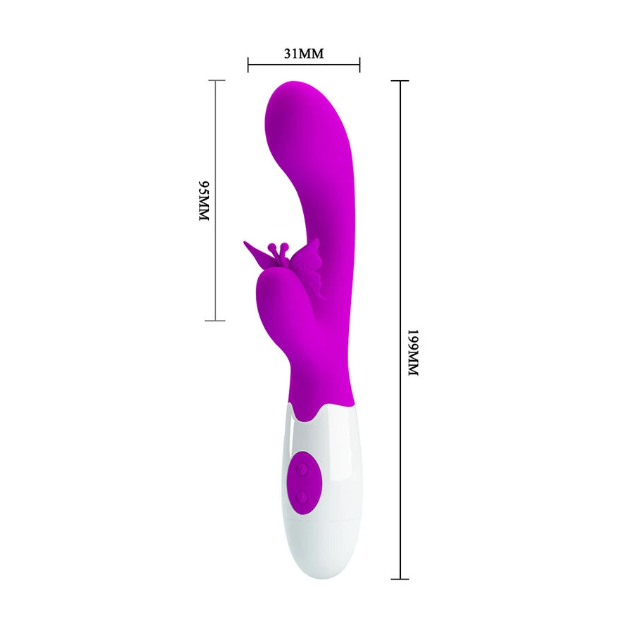 PRETTY LOVE - VIBRATORE A CONIGLIO BUTTERFLY KISS 30 FUNZIONI VIOLA